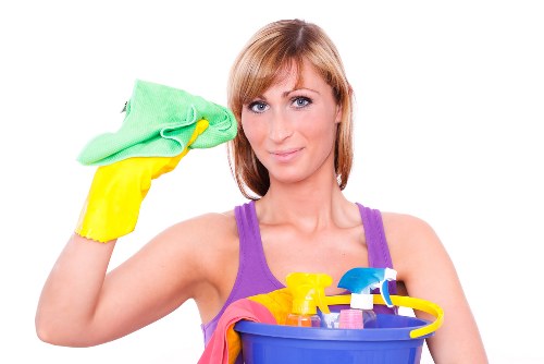 Home rug cleaning with vacuum and fresh interior