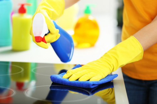 Interior and exterior glass cleaning for a commercial property
