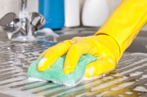 Industrial commercial cleaning in a warehouse setting